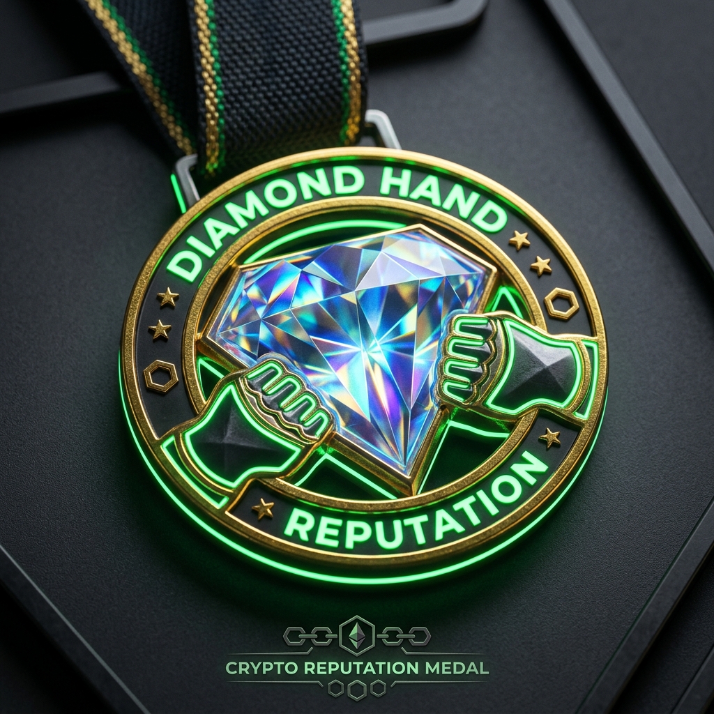 Diamond Hand reputation badge concept